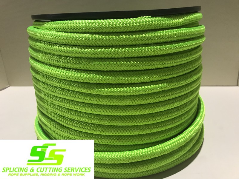 POLYESTER DOUBLE BRAID 16MM X 100MTR NEON SOLID GREEN