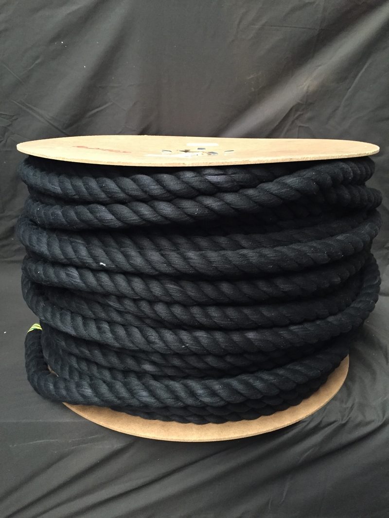 COTTON ROPE BLACK 24MM X 100MTR REEL Splicing & Cutting