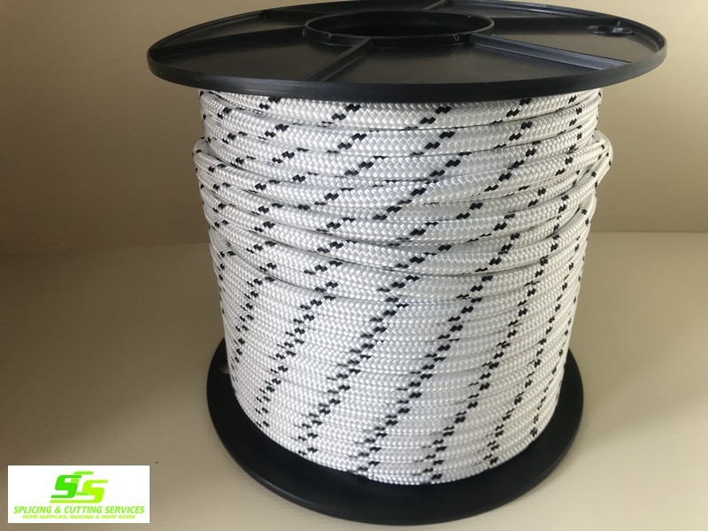 Sailing Rope Double Braid Polyester 10mm x 100m Black Fleck
