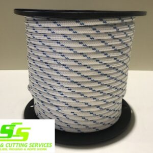 Sailing Rope Double Braid Polyester 8mm x 100m spool blue fleck