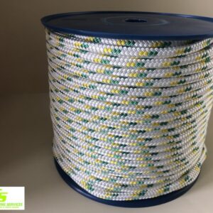 Sailing Rope Double Braid Polyester 10mm x 100m Green & Gold Fleck