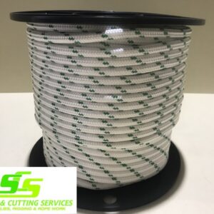 Sailing Rope Double Braid Polyester 10mm x 100m Green Fleck