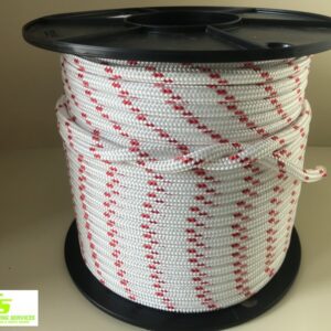 Sailing Rope Double Braid Polyester 10mm x 100m Red Fleck