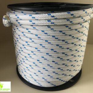 Sailing Rope Double Braid Polyester 12mm x 100m Blue Fleck