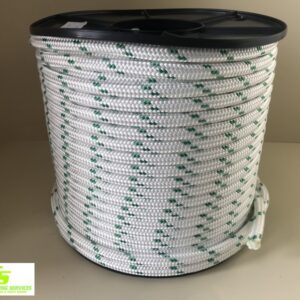 Sailing Rope Double Braid Polyester 12mm x 100m Green Fleck