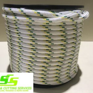 Sailing Rope Double Braid Polyester 12mm x 100m Green & Gold