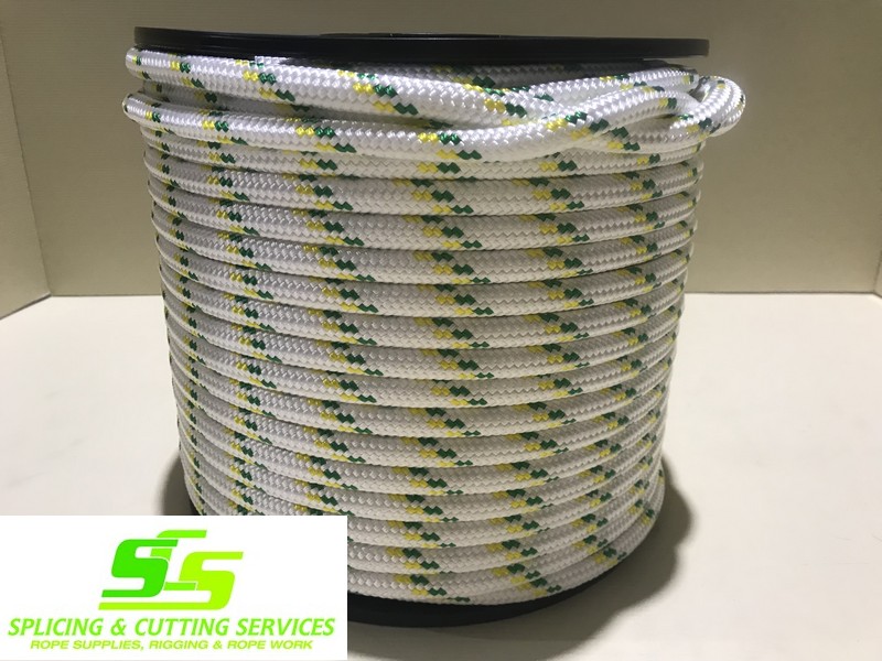 Sailing Rope Double Braid Polyester 12mm x 100m Green & Gold
