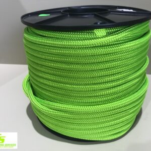 Sailing Rope Double Braid Polyester 10mm x 100m Solid Neon Green