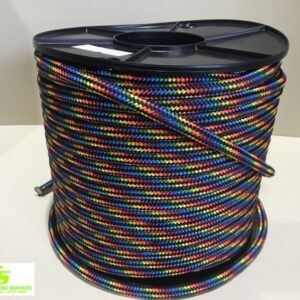 Sailing Rope Double Braid Polyester 12mm x 100m Rainbow