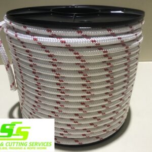 Sailing Rope Double Braid Polyester 12mm x 100m Red Fleck