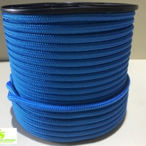 Sailing Rope Double Braid Polyester 10mm x 100m Solid Solid Blue