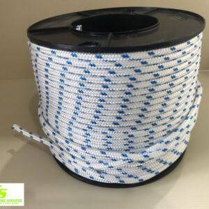 Sailing Rope Double Braid Polyester 6mm x 100m Blue Fleck