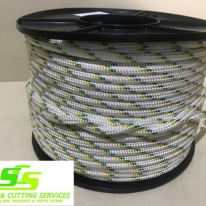 Sailing Rope Double Braid Polyester 8mm x 100m spool Green & Gold Fleck