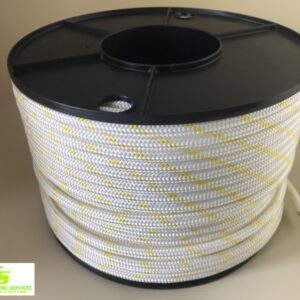 Sailing Rope Double Braid Polyester 8mm x 100m spool Yellow Fleck