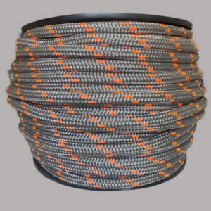 POLYESTER DOUBLE BRAID 16MM X 100MTR GREY/ORANGE