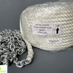 Anchor Rope Nylon 12mm x 100mtr w/6mm x10mtr grade L chain