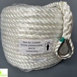 Anchor Rope Nylon 14mm x 100mtr W/ Stainless thimble