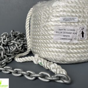 Anchor Rope Nylon 14mm x 100mtr w/8mm x10mtr grade L chain