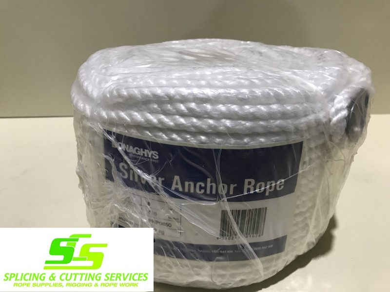 Donaghy's Anchor Rope P/E Silver 8mm x 100mtr