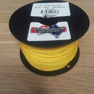 POLYESTER VB CORD 2.5MM X 100 MTRS YELLOW