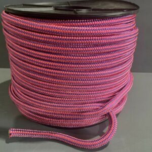 Sailing Rope Double Braid Polyester 10mm x 100m Solid Purple/Pink