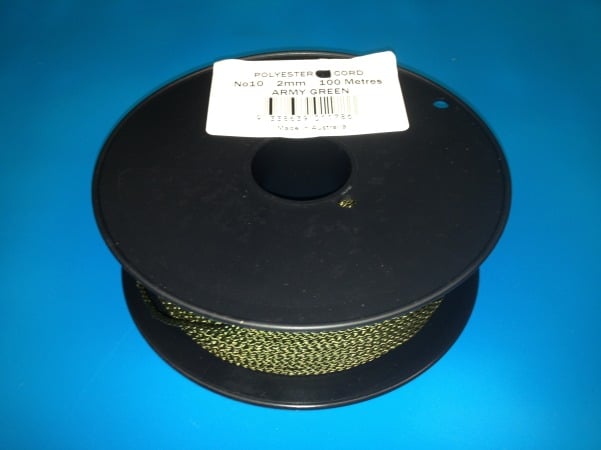 Hootchie Cord 2mm x 100m Spool Army Green FREE SHIPPING