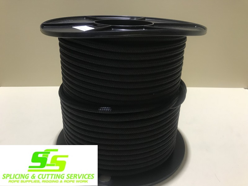 POLYESTER DOUBLE BRAID 10MM x 100MTR Solid BLACK