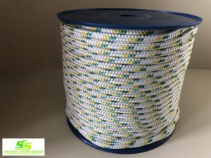 Sailing Rope Double Braid Polyester 10mm x 100m Green & Gold Fleck