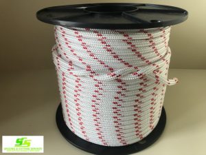 Sailing Rope Double Braid Polyester 10mm x 100m Red Fleck