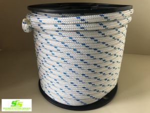 Sailing Rope Double Braid Polyester 12mm x 100m Blue Fleck