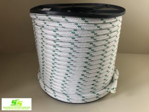 Sailing Rope Double Braid Polyester 12mm x 100m Green Fleck