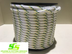 Sailing Rope Double Braid Polyester 12mm x 100m Green & Gold