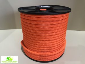 Sailing Rope Double Braid Polyester 12mm x 100m Neon Orange