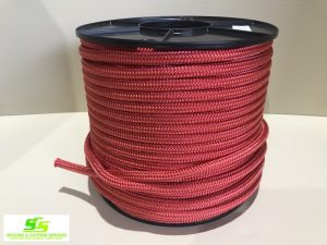 LOWERING ROPE 16mm x 50M D/ BRAID HI VIZ SOLID RED