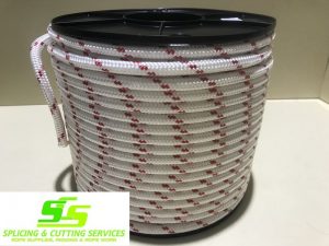 Sailing Rope Double Braid Polyester 12mm x 100m Red Fleck