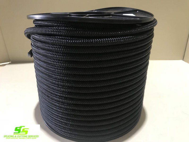 POLYESTER DOUBLE BRAID 12MM x 100MTR Solid BLACK