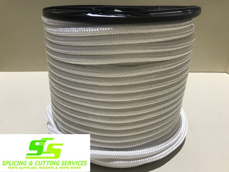 Sailing Rope Double Braid Polyester 10mm x 100m Solid White