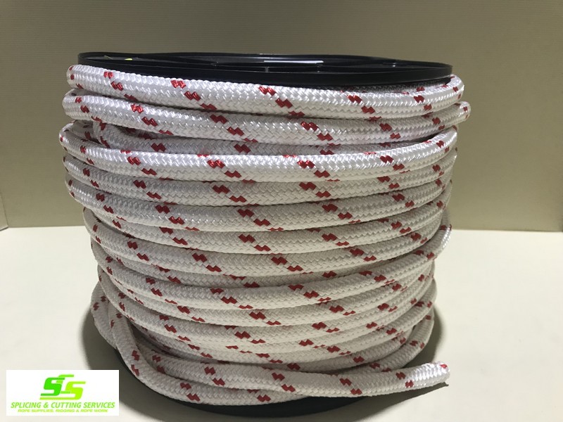 POLYESTER DOUBLE BRAID 16MM X 100MTR Red Fleck