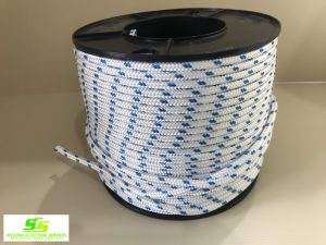 Sailing Rope Double Braid Polyester 6mm x 100m Blue Fleck