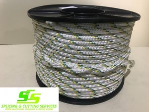 Sailing Rope Double Braid Polyester 8mm x 100m spool Green & Gold Fleck