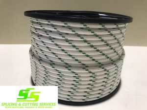 Sailing Rope Double Braid Polyester 8mm x 100m spool Green Fleck