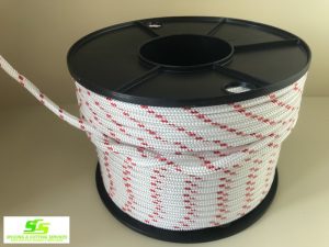 Sailing Rope Double Braid Polyester 8mm x 100m spool red fleck