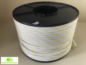 Sailing Rope Double Braid Polyester 8mm x 100m spool Yellow Fleck