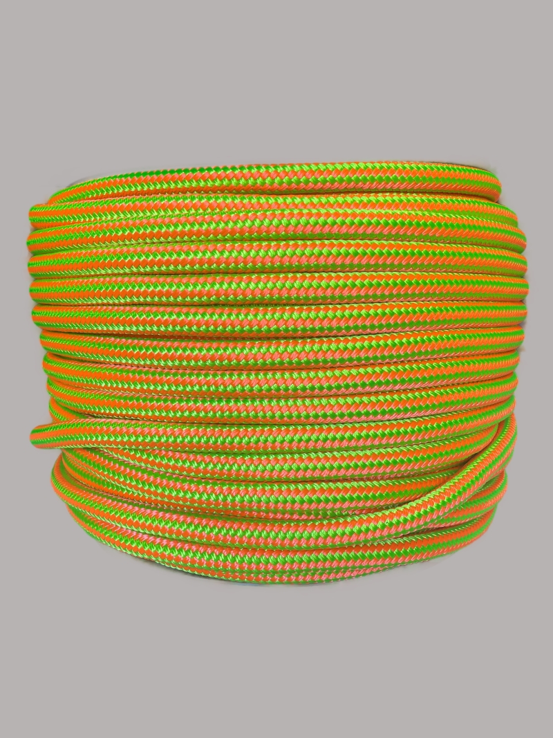 POLYESTER DOUBLE BRAID 16MM X 100MTR LIME/ORANGE
