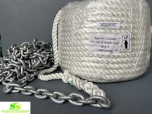 Anchor Rope Nylon 14mm x 100mtr w/8mm x10mtr grade L chain