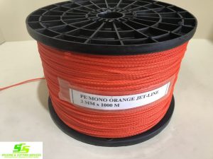 THROW LINE CORD BRAIDED ORANGE POLYETHYLENE 3mm x 1000m