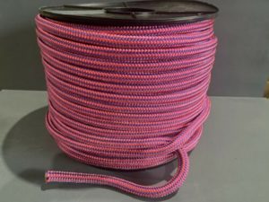 Sailing Rope Double Braid Polyester 10mm x 100m Solid Purple/Pink
