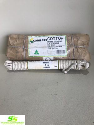 Braided Cotton Sashcord 5mm x 11m HANK FREE SHIPPING